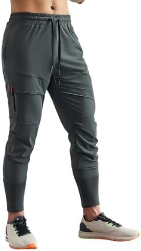 Men's Sweatpants Stay Cool High Rib Cargo Jogger Athletic Pants Fitness Running
