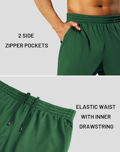 Men's Sweatpants with Pockets, Athletic Training Track Jogger, Soccer Warm-up Pants with Zipper Ankle